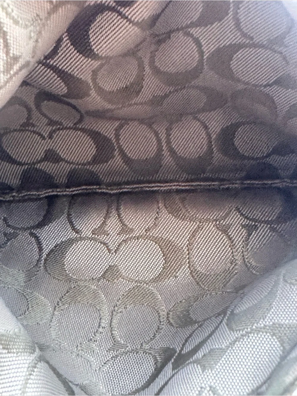 Coach Bone White Leather Wristlet Pouch Silver Hardware Zip Clutch